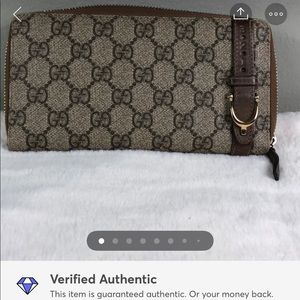 Gucci Belt Motif Zip Around Long Wallet